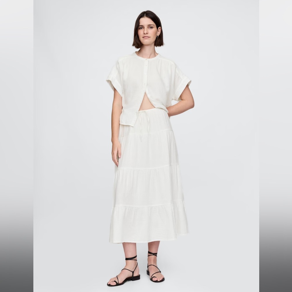GAP Women's White Tiered Skirt